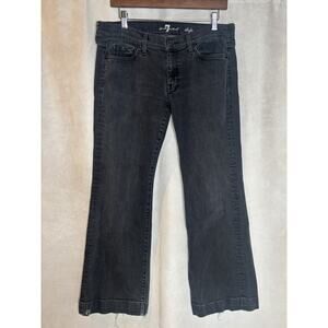 7 For All Mankind Dojo Flare Jeans 31 Black Low Rise Stretch